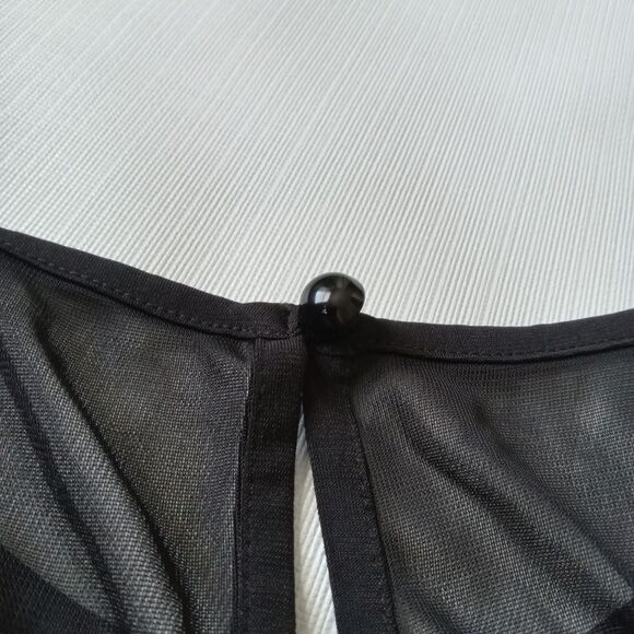 Enfocus Studio Black & Pink Mesh Fit & Flare Above Knee Length Dress Women's 10 - Picture 8 of 13